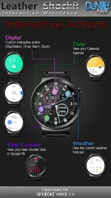 Leather ShockR HD Watch Face android App screenshot 13